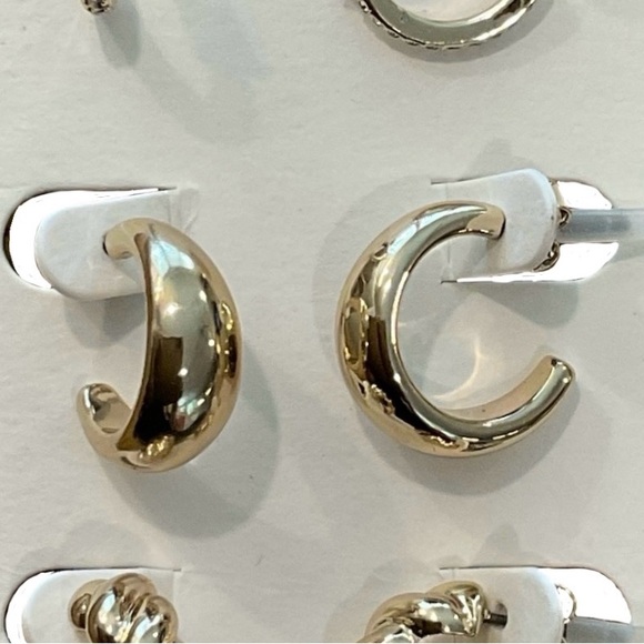 NWT J.CREW GOLD HUGGIE EARRINGS SET OF 3 - Picture 3 of 4